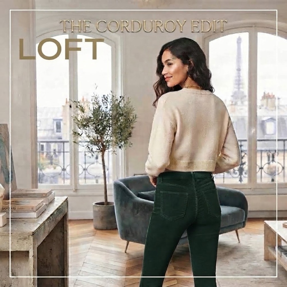 Loft The Skinny High Rise Corduroy Pants 25" Forest Green Size 0 NEW Workwear